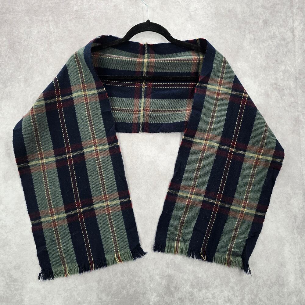 Blue‎ Green Plaid Tartan Fringe Wrap Long Shawl Unisex Scarves Scarf